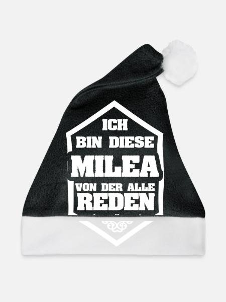 Geschenk für Milea - Weihnachtsmütze - Schwarz/Weiß