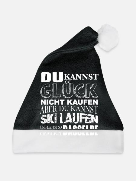 Glück kaufen Ski laufen - Weihnachtsmütze - Schwarz/Weiß - Vorne