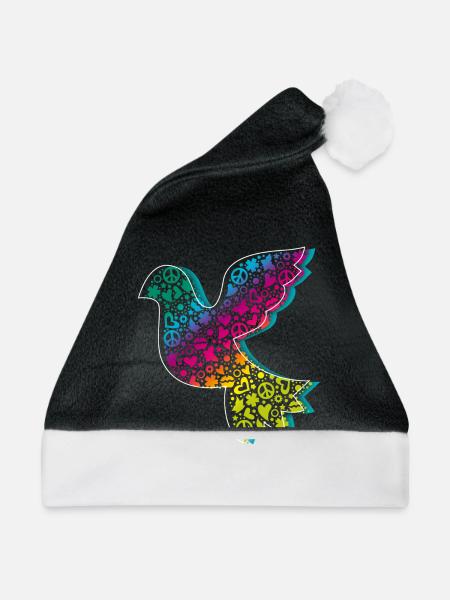 Friedenstaube Verlauf DDP - Weihnachtsmütze - Schwarz/Weiß