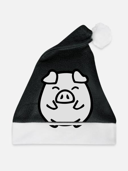 cute pig - Weihnachtsmütze - Schwarz/Weiß