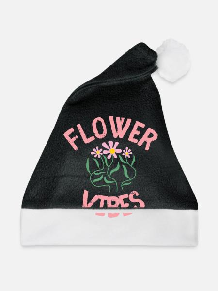 Flower Vibes - Weihnachtsmütze - Schwarz/Weiß