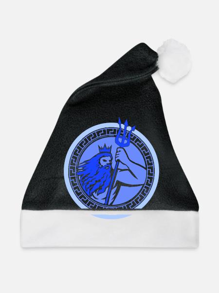 Poseidon Triton - Weihnachtsmütze - Schwarz/Weiß
