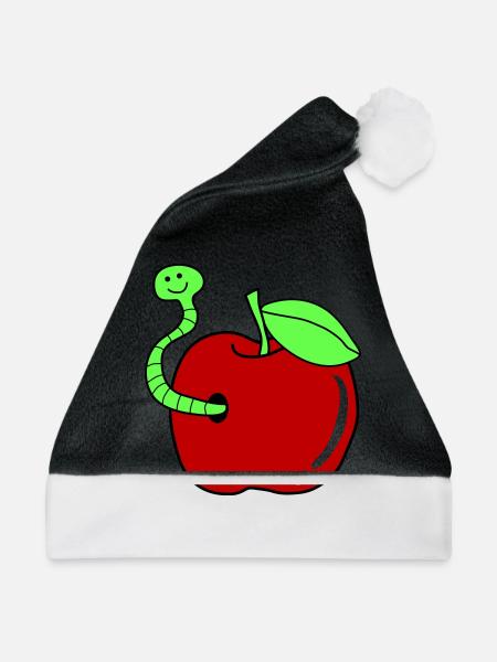 wurm apfel - Weihnachtsmütze - Schwarz/Weiß