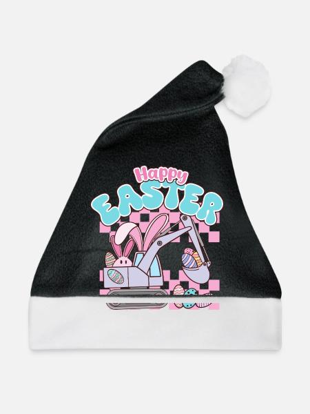 Happy Easter - Weihnachtsmütze - Schwarz/Weiß - Vorne
