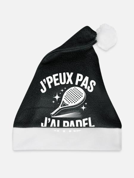 J'Peut Pas J'Ai Padel – Humor Schläger Sport - Weihnachtsmütze - Schwarz/Weiß