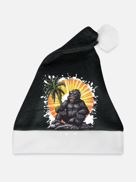 Gorilla Insel Palme - Weihnachtsmütze - Schwarz/Weiß