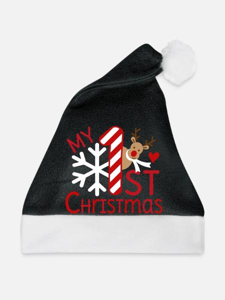 My first Christmas - Weihnachtsmütze - Schwarz/Weiß