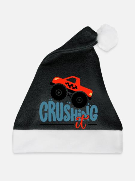 Crushing It Hotrod Grafik - Weihnachtsmütze - Schwarz/Weiß