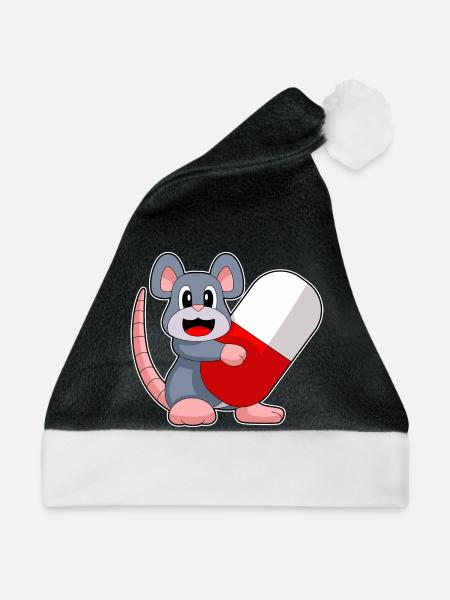 Maus Arzt Medizin - Weihnachtsmütze - Schwarz/Weiß