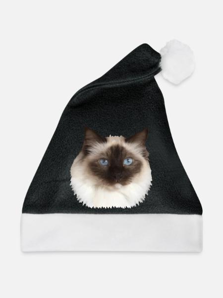 Flauschiges Kätzchen - Weihnachtsmütze - Schwarz/Weiß