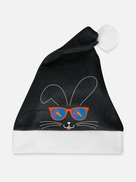 Osterhase lustig mit Sonnenbrille funny Bunny - Weihnachtsmütze - Schwarz/Weiß