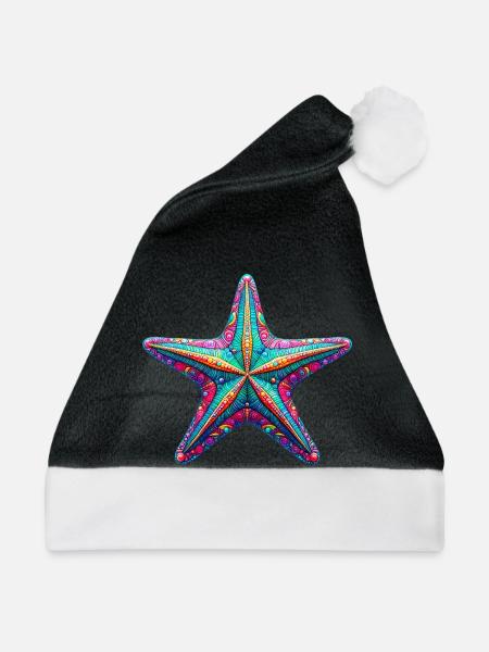 Seestern - Weihnachtsmütze - Schwarz/Weiß