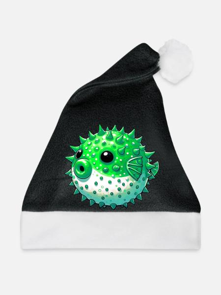 Kugelfisch - Weihnachtsmütze - Schwarz/Weiß