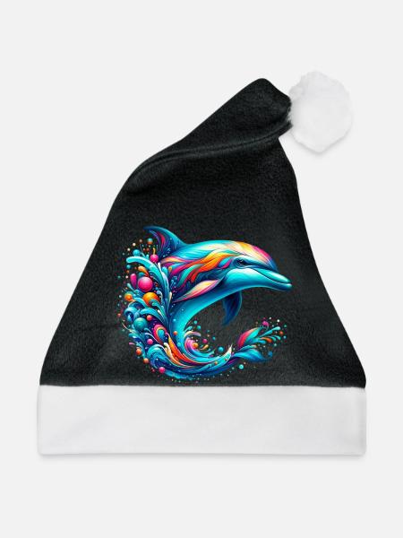 Delfin - Weihnachtsmütze - Schwarz/Weiß