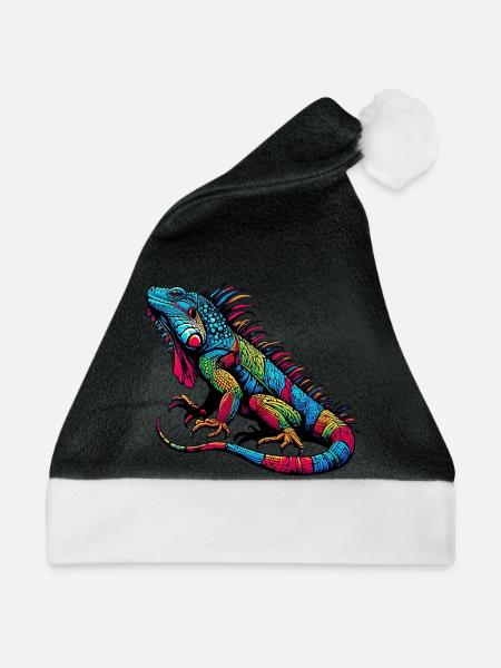 Leguan - Weihnachtsmütze - Schwarz/Weiß