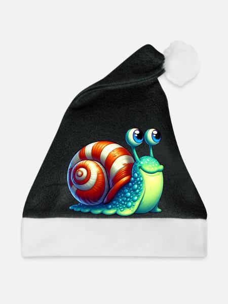 Schnecke - Weihnachtsmütze - Schwarz/Weiß