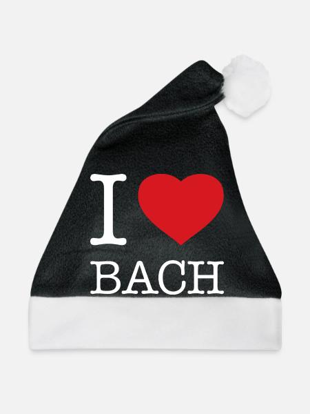 I LOVE BACH - Weihnachtsmütze - Schwarz/Weiß - Vorne