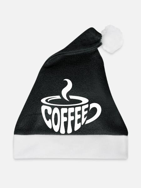 Dämpfende Kaffeetasse Wortkunst - Weihnachtsmütze - Schwarz/Weiß