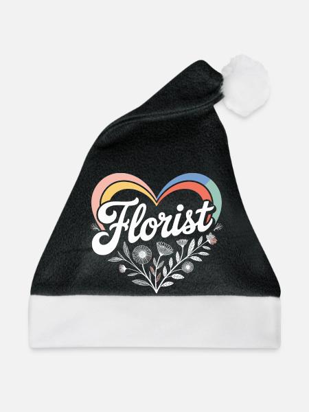 Florist Herz Design - Weihnachtsmütze - Schwarz/Weiß