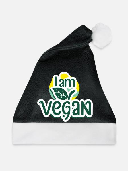 Ich bin Veganer. - Weihnachtsmütze - Schwarz/Weiß