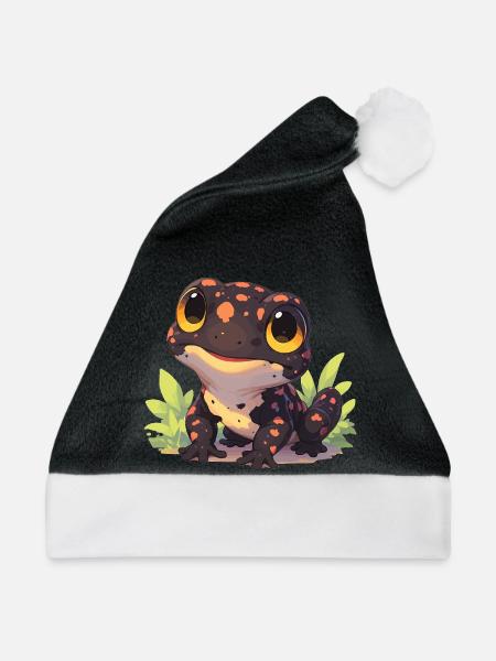 Feuersalamander Salamander - Weihnachtsmütze - Schwarz/Weiß