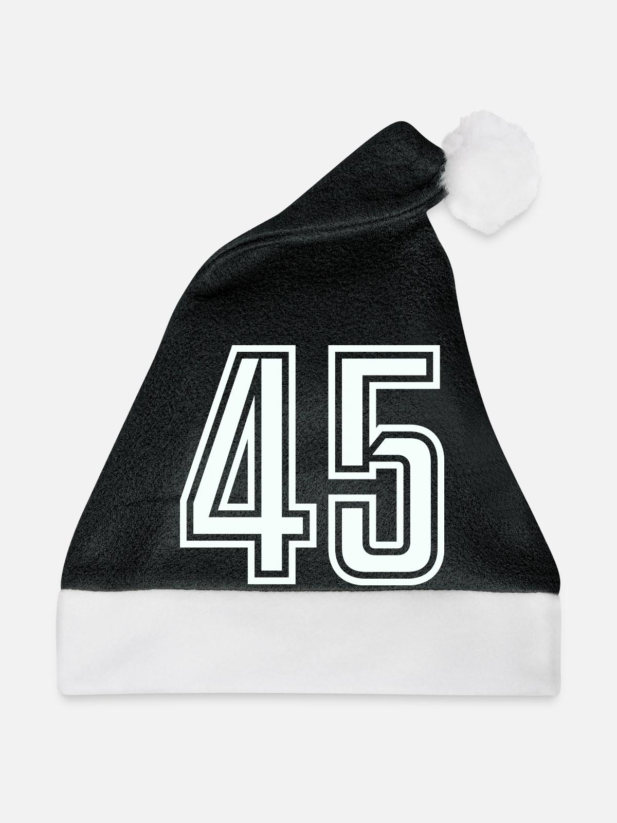 45 - Weihnachtsmütze - Schwarz/Weiß - Vorne