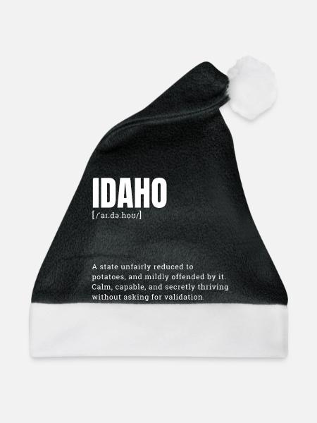 Idaho Kartoffeln Typografie - Weihnachtsmütze - Schwarz/Weiß