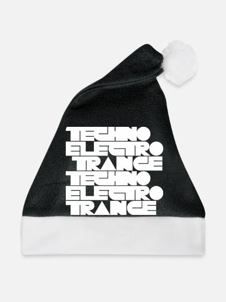 Techno Electro Trance Musik - Weihnachtsmütze - Schwarz/Weiß