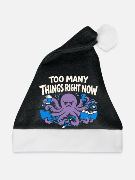 Lustiger Oktopus Überstimuliertes - Weihnachtsmütze - Schwarz/Weiß