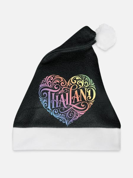 Thailand Herz Bunt - Weihnachtsmütze - Schwarz/Weiß