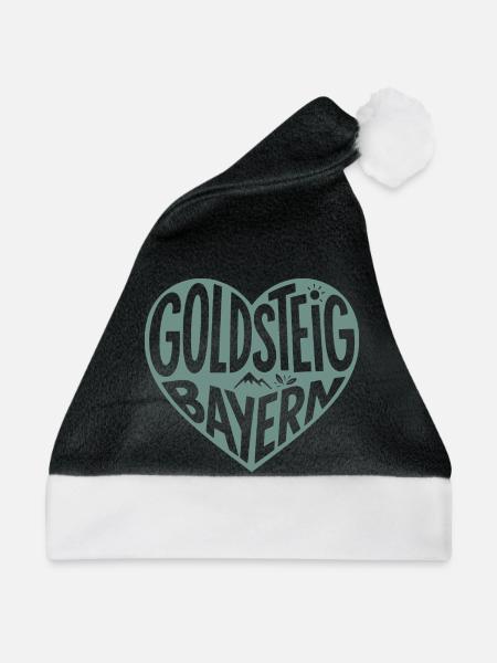 Goldsteig Bayern Herzdesign - Weihnachtsmütze - Schwarz/Weiß
