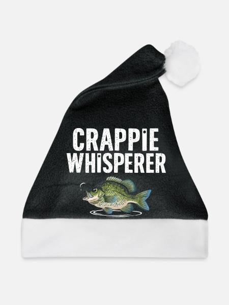 Crappie Flüsterer Fischmotiv - Weihnachtsmütze - Schwarz/Weiß