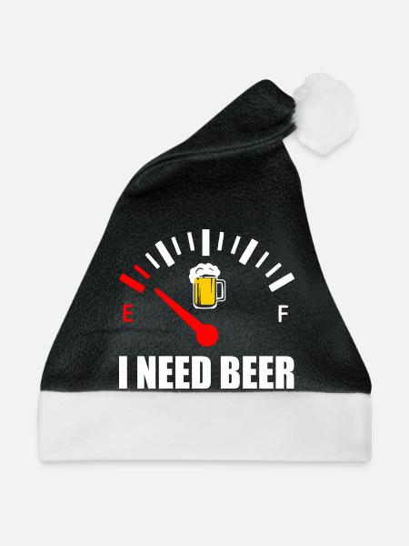 I need beer - Weihnachtsmütze - Schwarz/Weiß