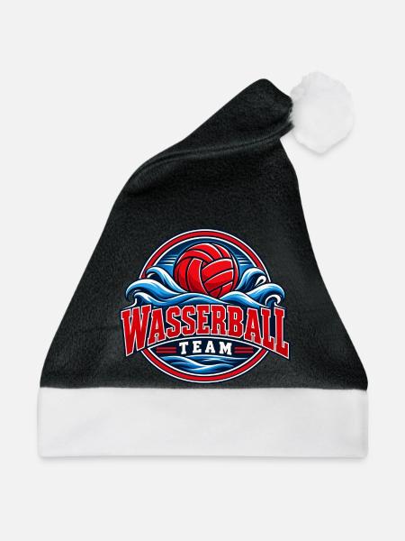 Wasserball Team Logo - Weihnachtsmütze - Schwarz/Weiß