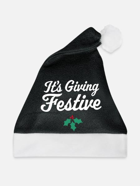 Es ist festlich spendend - Weihnachtsmütze - Schwarz/Weiß