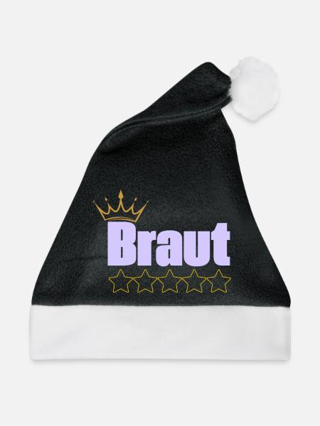Braut - Weihnachtsmütze - Schwarz/Weiß