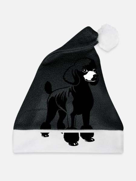Pudel - Pet Dog Design - Weihnachtsmütze - Schwarz/Weiß