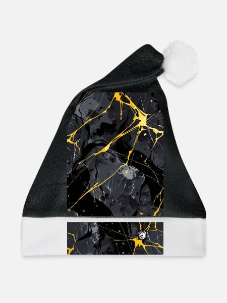 Marmor Marmor Granit schwarz und golden oder GF - Weihnachtsmütze - Schwarz/Weiß - Vorne