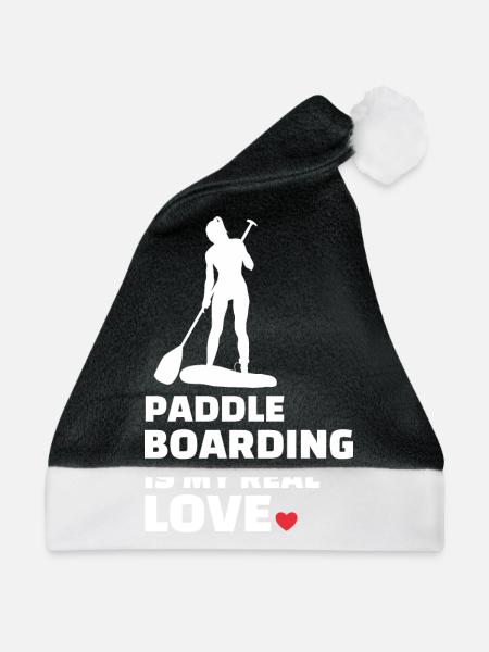 Ich Liebe Paddleboarding - Weihnachtsmütze - Schwarz/Weiß - Vorne
