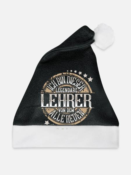 Lehrer - Weihnachtsmütze - Schwarz/Weiß
