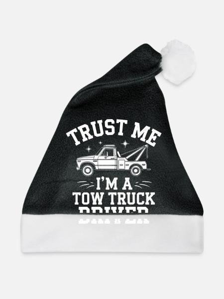 Abschleppwagen Truck Abschlepper - Weihnachtsmütze - Schwarz/Weiß - Vorne