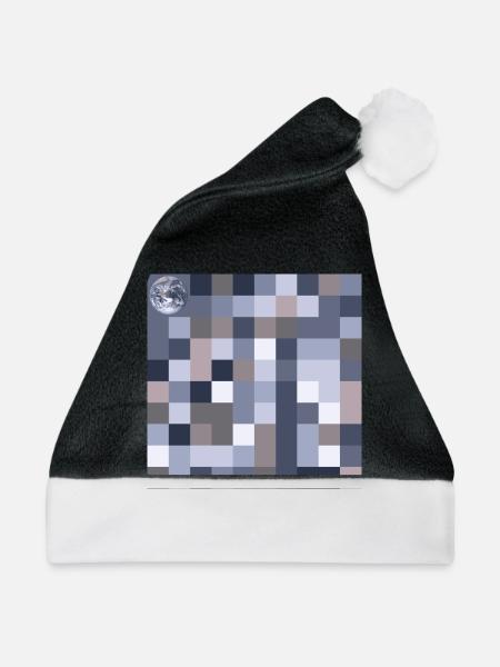 Pi mit Erdkugel - Weihnachtsmütze - Schwarz/Weiß