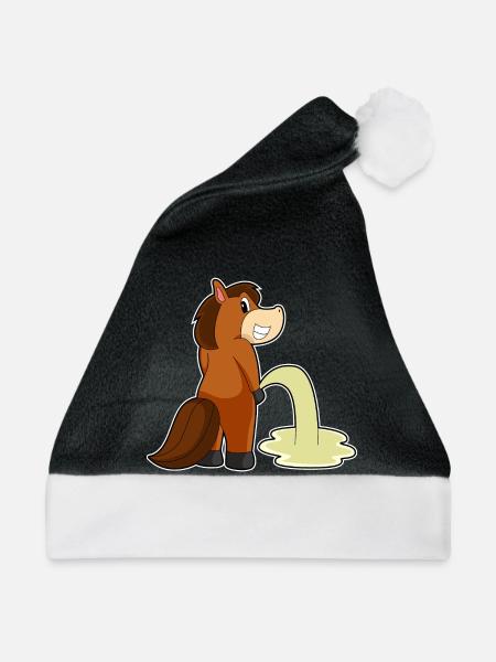 Pferd Toilette - Weihnachtsmütze - Schwarz/Weiß