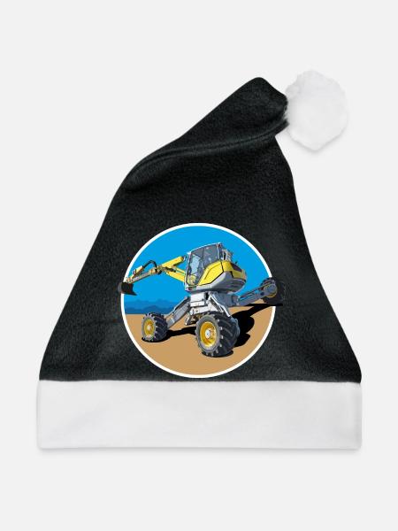 Er baggert dort wo andere Bagger niemals hinkommen - Weihnachtsmütze - Schwarz/Weiß