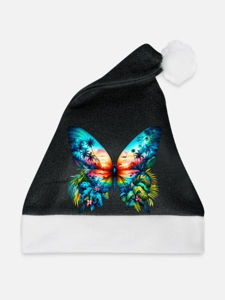 Schmetterling - Weihnachtsmütze - Schwarz/Weiß
