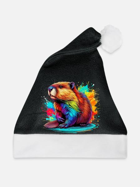 Bieber - Weihnachtsmütze - Schwarz/Weiß