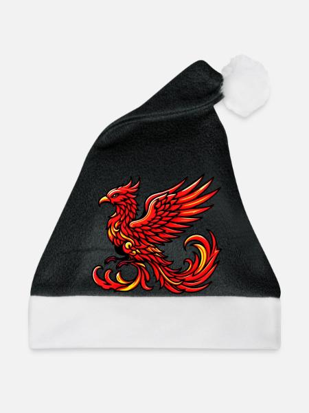 Roter Phönix - Weihnachtsmütze - Schwarz/Weiß