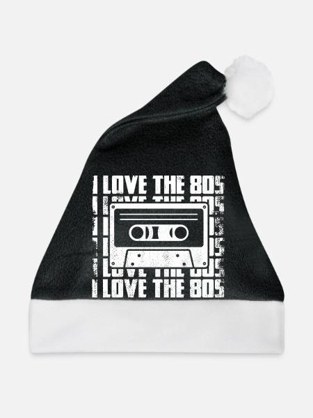 Ich liebe die 80er - Weihnachtsmütze - Schwarz/Weiß