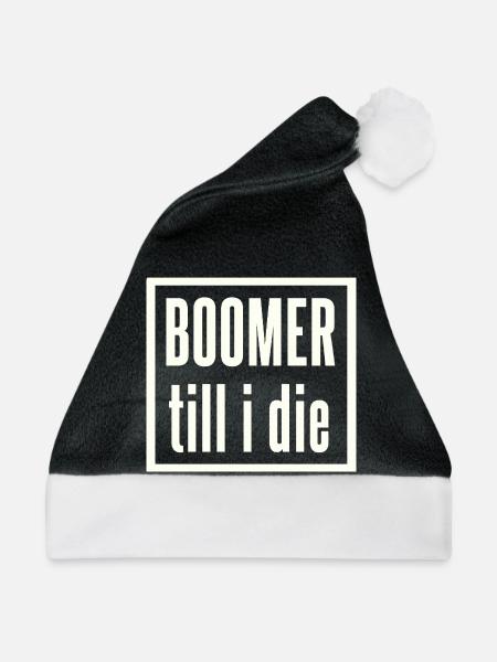 Boomer bis zum Ende Schriftzug - Weihnachtsmütze - Schwarz/Weiß