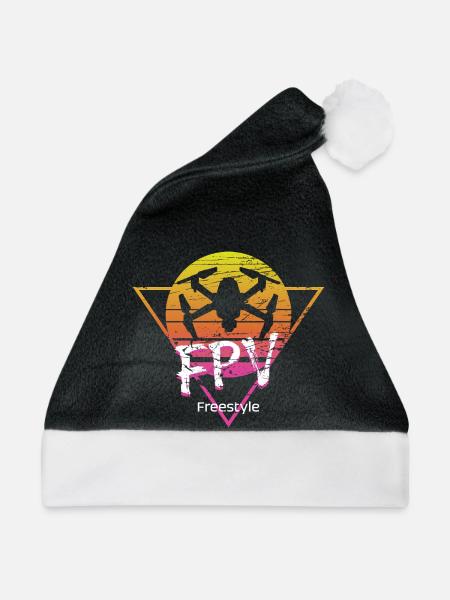 FPV Freestyle Drohne - Weihnachtsmütze - Schwarz/Weiß - Vorne